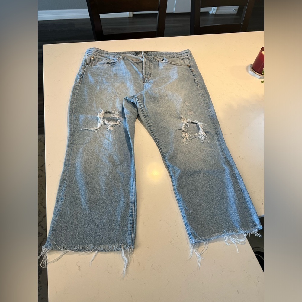 Torrid Distressed Wide Leg Jeans Size 18S